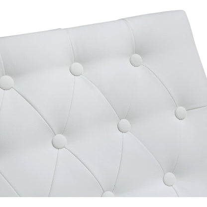 Helsinki Steel Barstool (Set of 2) by TOV Furniture in white. Made from stainless steel, eco leather in a modern style.