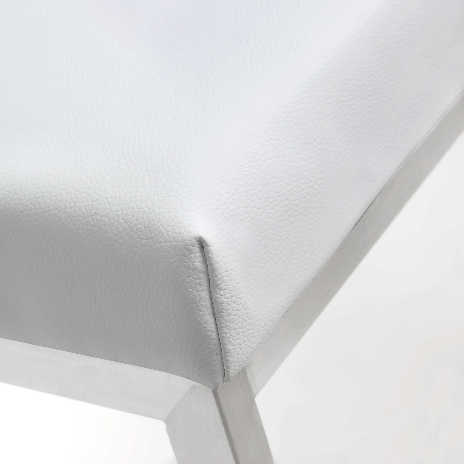 Helsinki Steel Barstool (Set of 2) by TOV Furniture in white. Made from stainless steel, eco leather in a modern style.