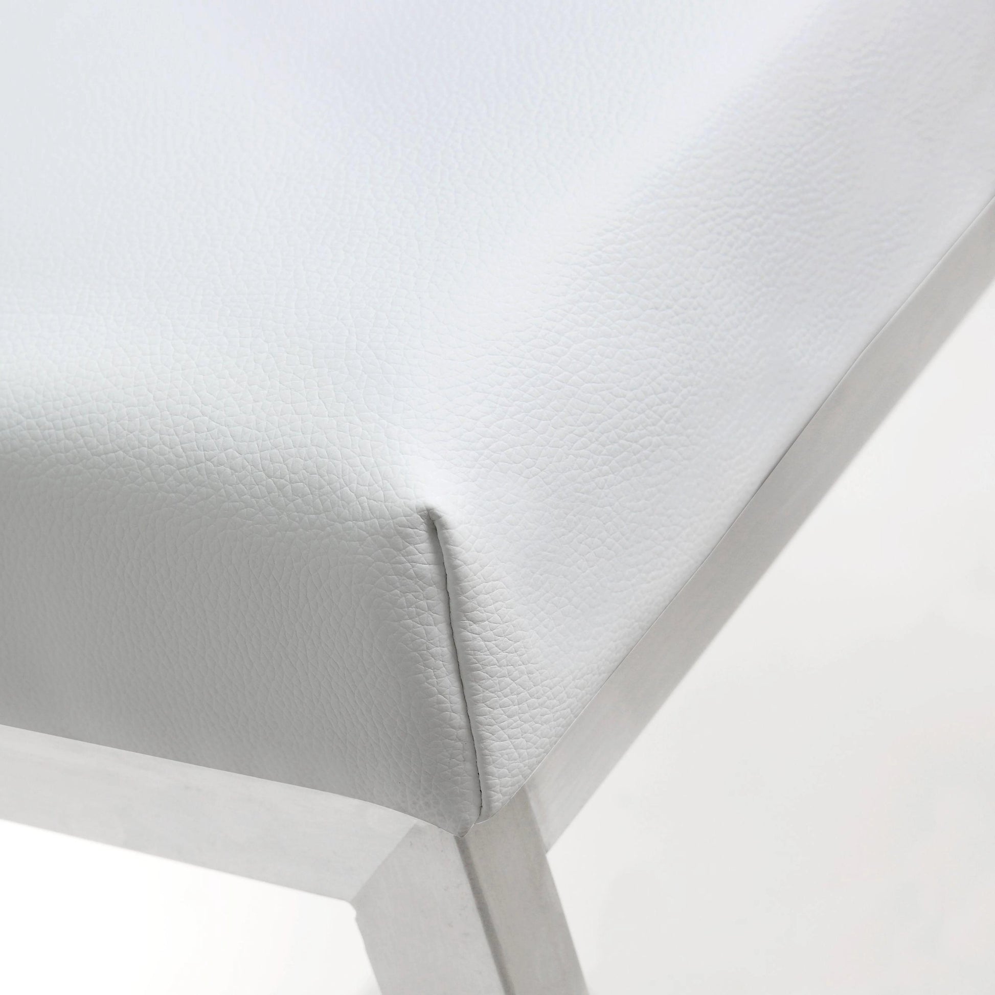 Helsinki Steel Barstool (Set of 2) by TOV Furniture in white. Made from stainless steel, eco leather in a modern style.