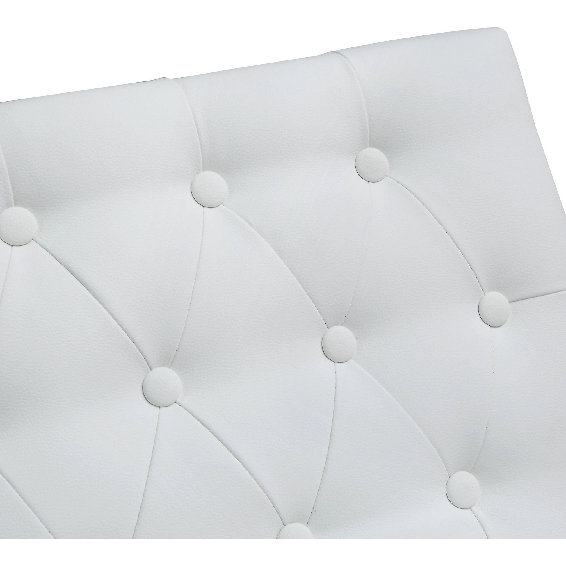 Helsinki Steel Barstool (Set of 2) by TOV Furniture in white. Made from stainless steel, eco leather in a modern style.