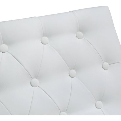 Helsinki Steel Barstool (Set of 2) by TOV Furniture in white. Made from stainless steel, eco leather in a modern style.