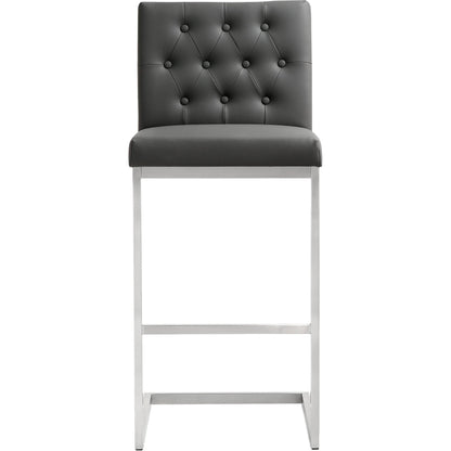 Helsinki Steel Barstool (Set of 2) by TOV Furniture in white. Made from stainless steel, eco leather in a modern style.