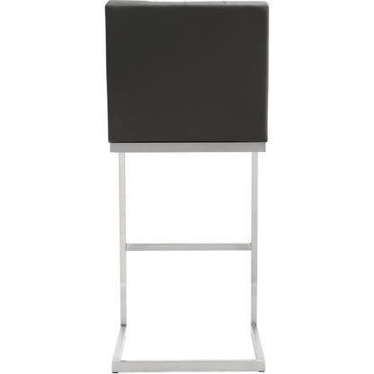 Helsinki Steel Barstool (Set of 2) by TOV Furniture in white. Made from stainless steel, eco leather in a modern style.