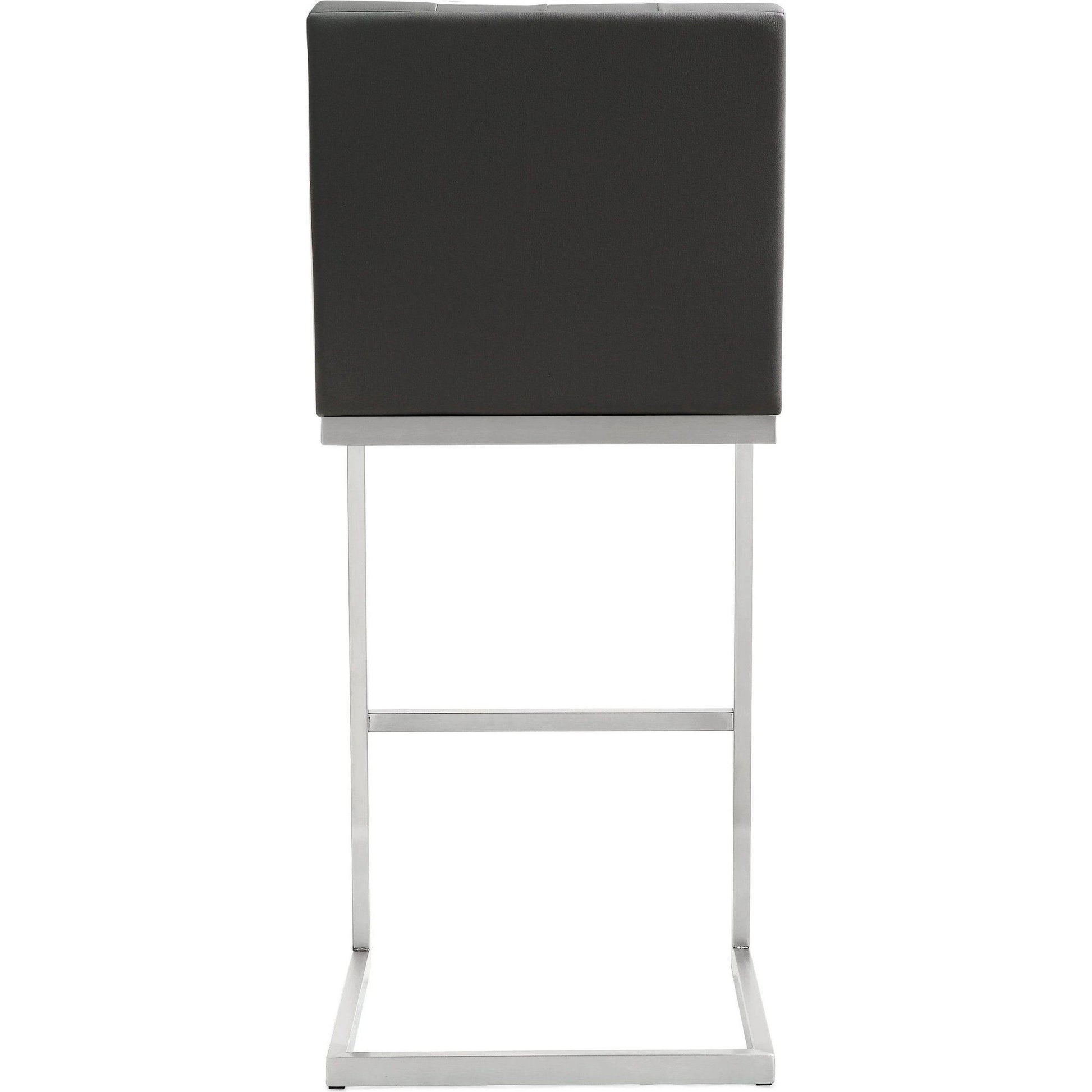 Helsinki Steel Barstool (Set of 2) by TOV Furniture in white. Made from stainless steel, eco leather in a modern style.