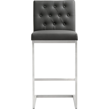 Helsinki Steel Barstool (Set of 2) by TOV Furniture in white. Made from stainless steel, eco leather in a modern style.