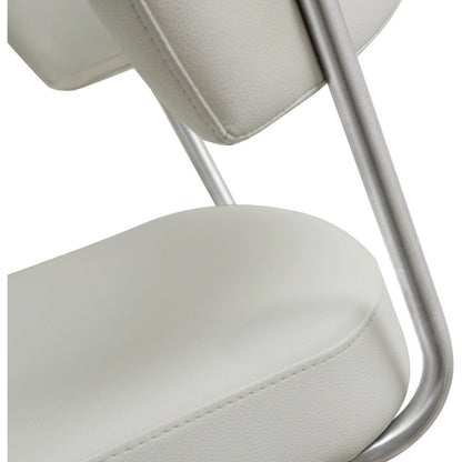 Cosmo Light Steel Barstool by TOV Furniture in gray. Made from stainless steel, eco leather in a modern style.