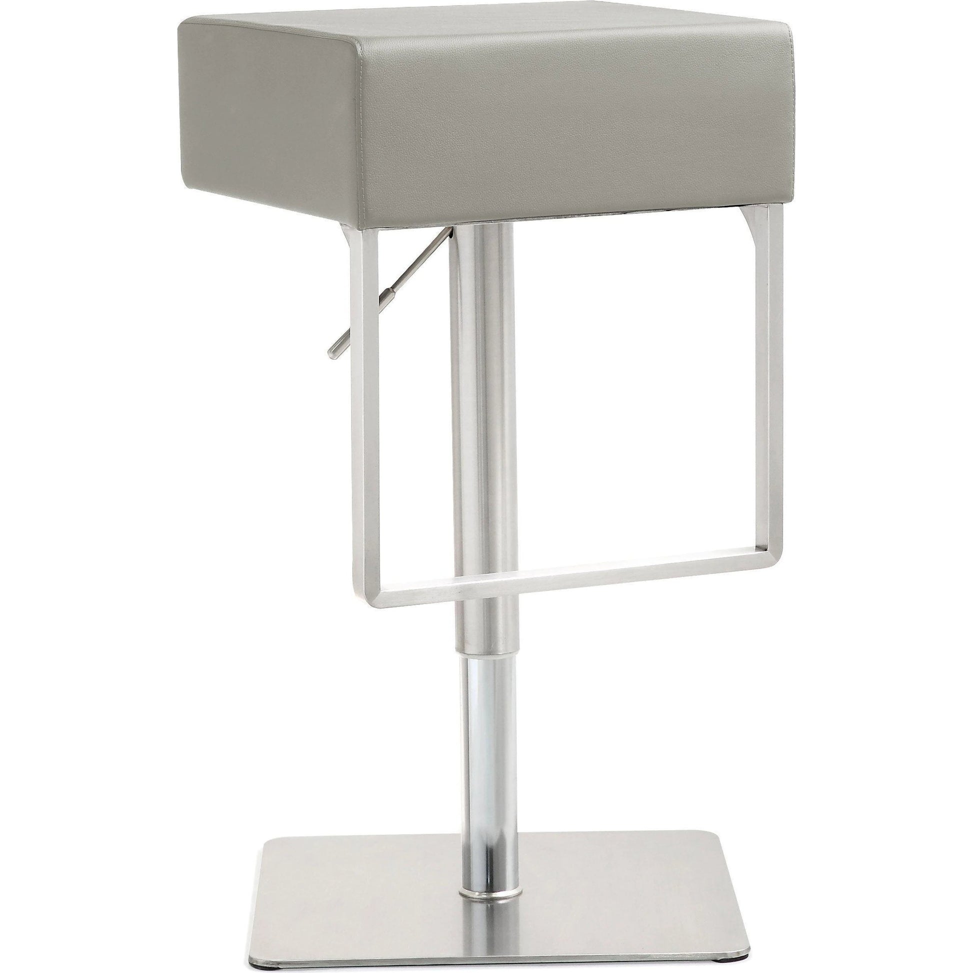 Seville Steel Barstool by TOV Furniture. Made from stainless steel, eco leather in a modern style.
