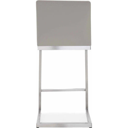 Helsinki Steel Barstool (Set of 2) by TOV Furniture in white. Made from stainless steel, eco leather in a modern style.