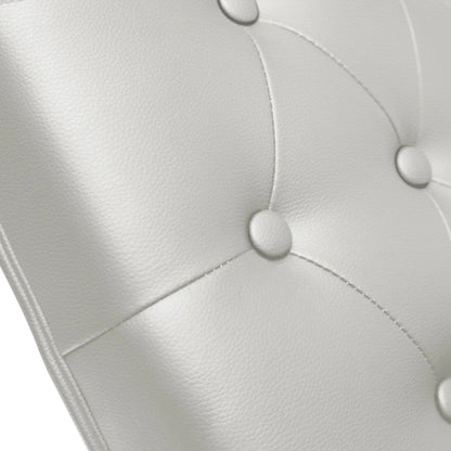 Helsinki Steel Barstool (Set of 2) by TOV Furniture in white. Made from stainless steel, eco leather in a modern style.