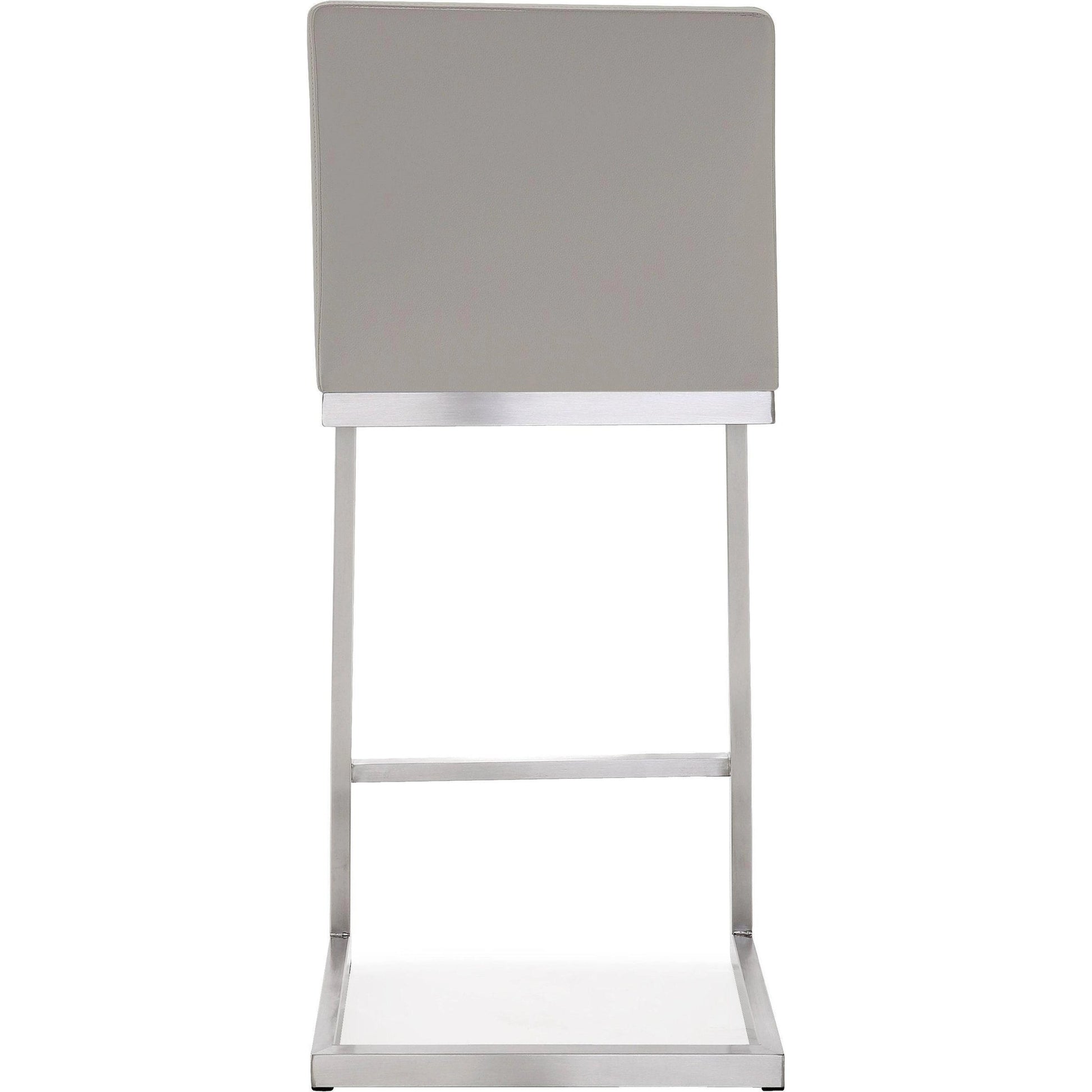 Helsinki Steel Barstool (Set of 2) by TOV Furniture in white. Made from stainless steel, eco leather in a modern style.