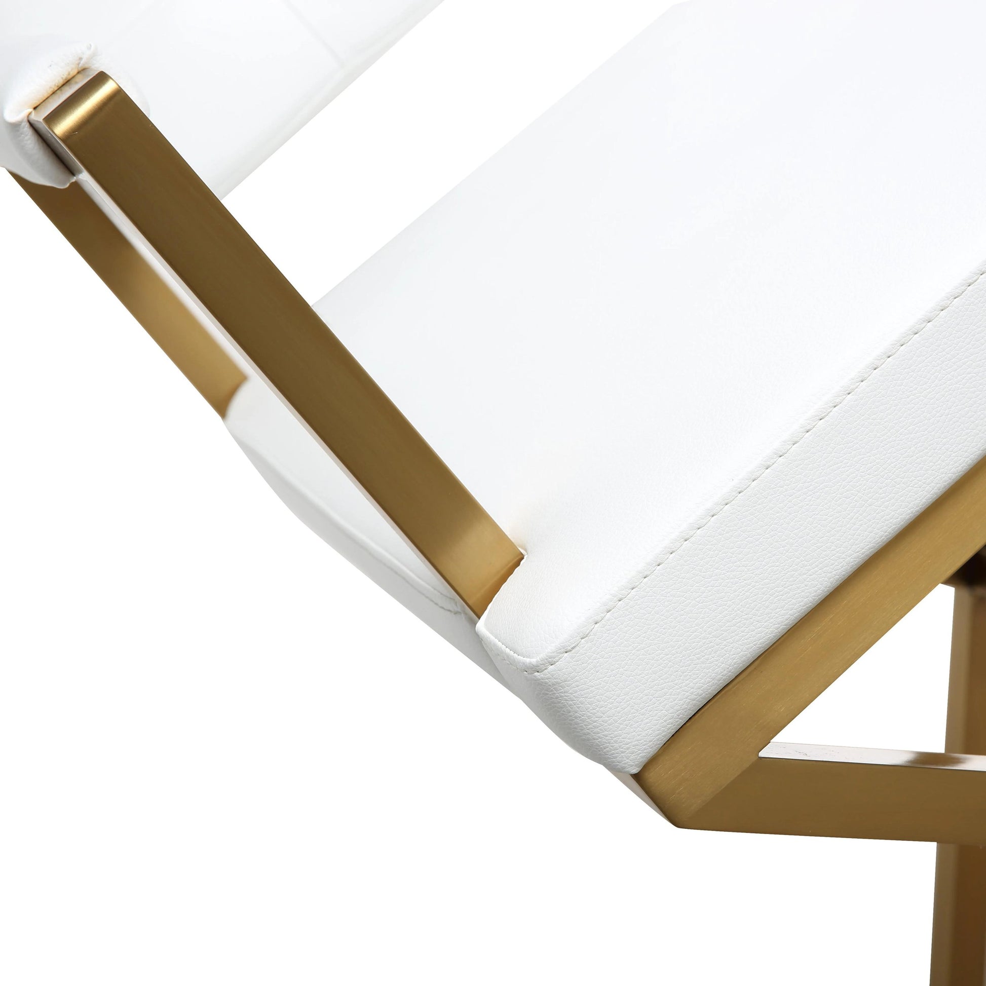 Director Gold Steel Counter Stool by TOV Furniture. Made from stainless steel, eco leather in a modern style.