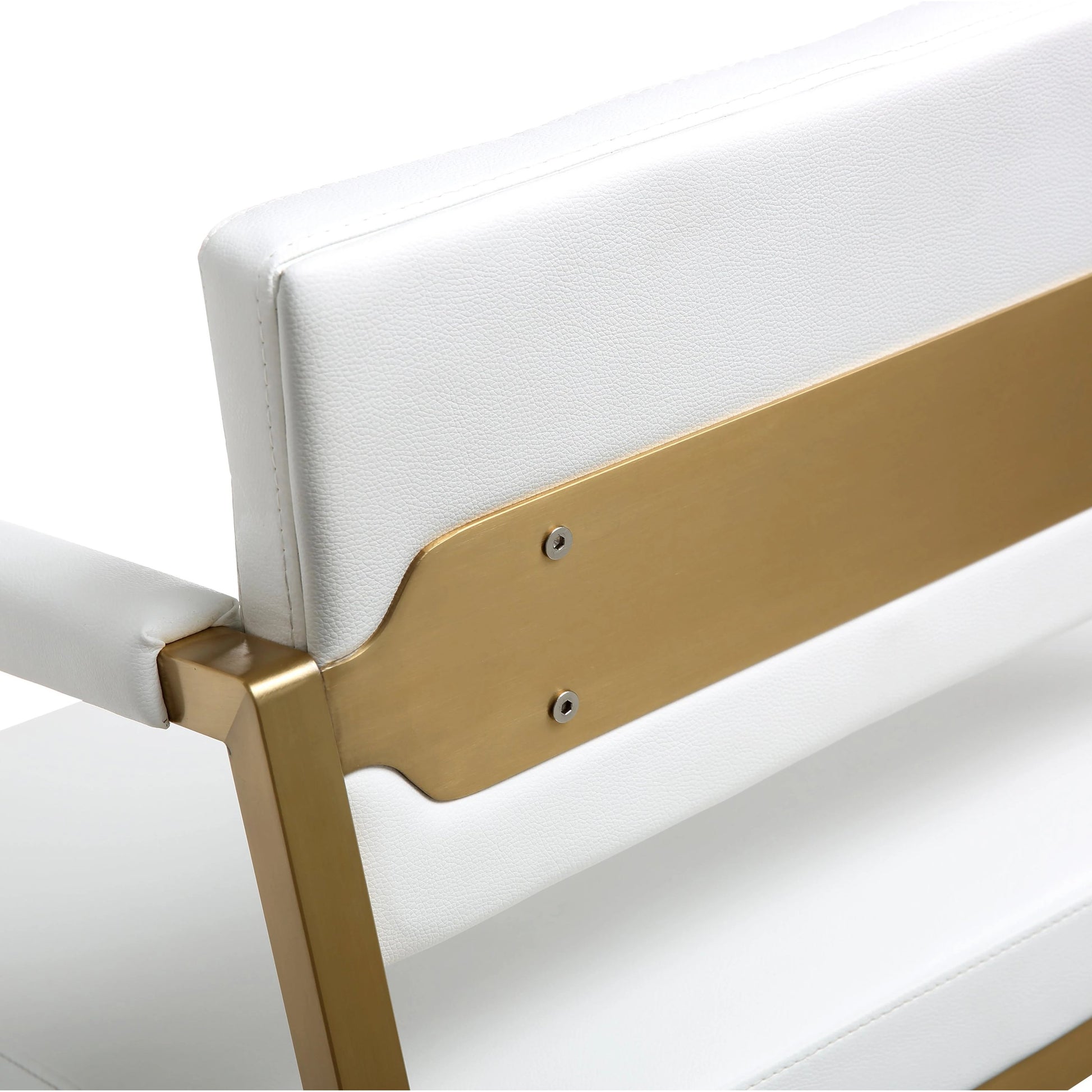Director Gold Steel Counter Stool by TOV Furniture. Made from stainless steel, eco leather in a modern style.