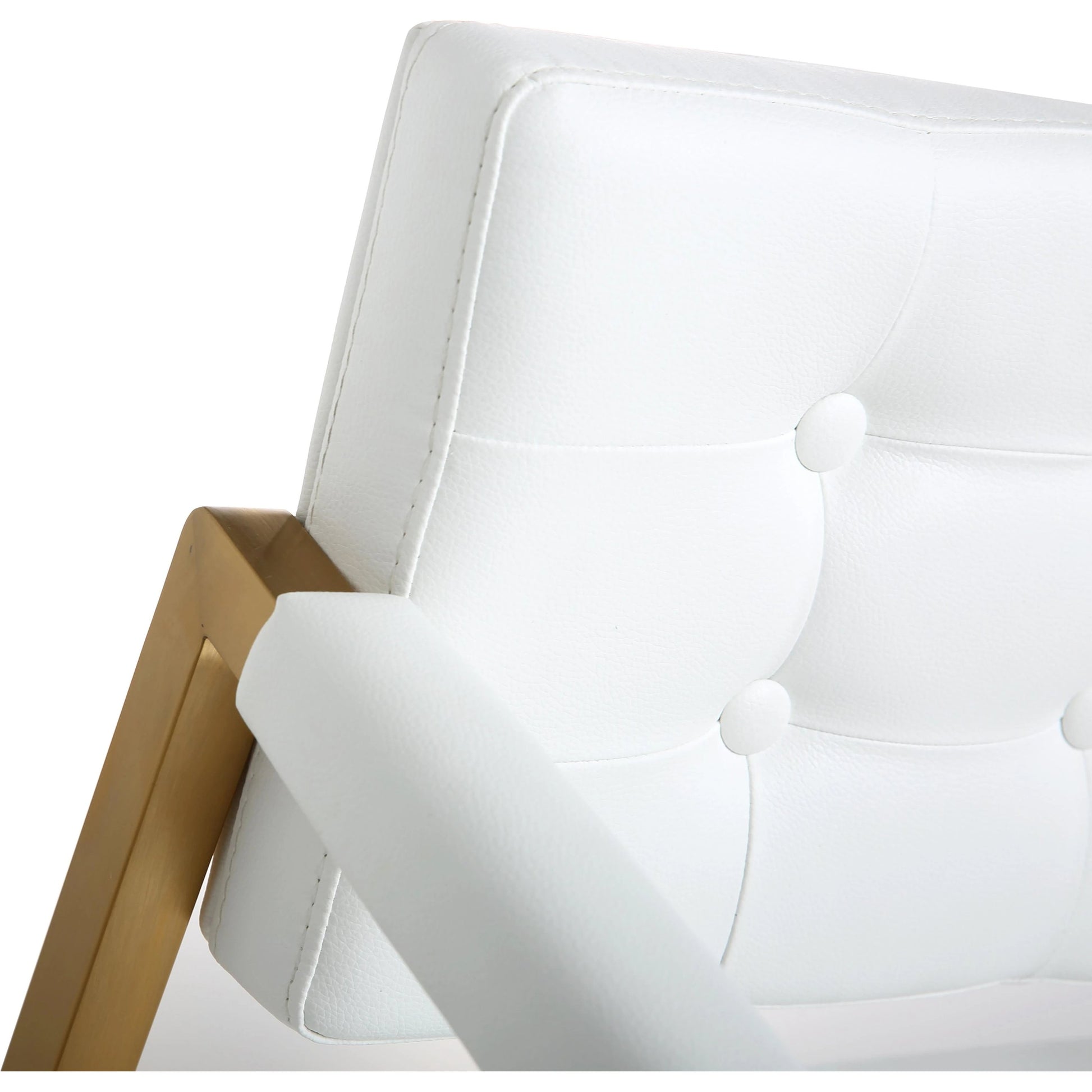 Director Gold Steel Counter Stool by TOV Furniture. Made from stainless steel, eco leather in a modern style.