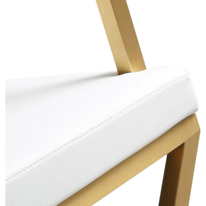 Director Gold Steel Barstool by TOV Furniture. Made from stainless steel, eco leather in a modern style.