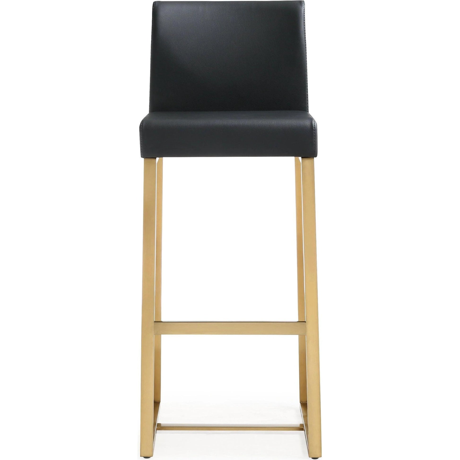 Denmark Gold Steel Barstool (Set of 2) by TOV Furniture. Made from stainless steel, eco leather in a modern style.