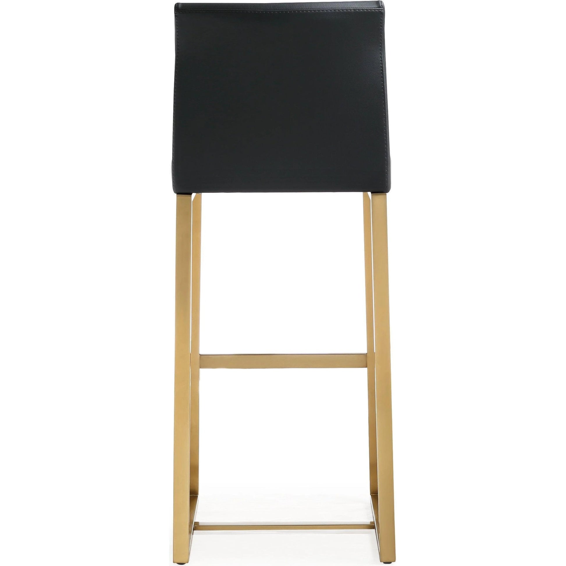 Denmark Gold Steel Barstool (Set of 2) by TOV Furniture. Made from stainless steel, eco leather in a modern style.