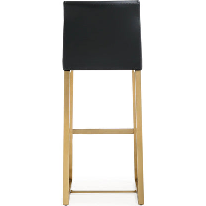 Denmark Gold Steel Barstool (Set of 2) by TOV Furniture. Made from stainless steel, eco leather in a modern style.