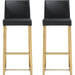 Denmark Gold Steel Barstool (Set of 2) by TOV Furniture. Made from stainless steel, eco leather in a modern style.