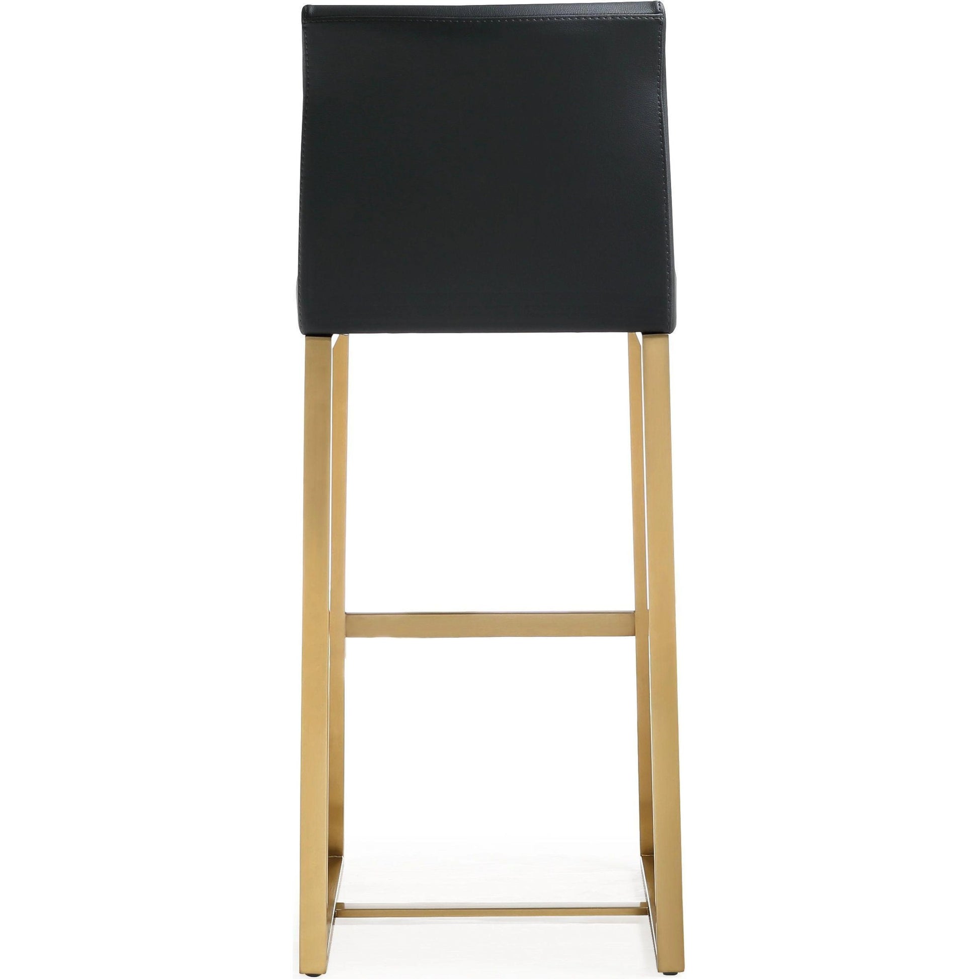 Denmark Gold Steel Barstool (Set of 2) by TOV Furniture. Made from stainless steel, eco leather in a modern style.