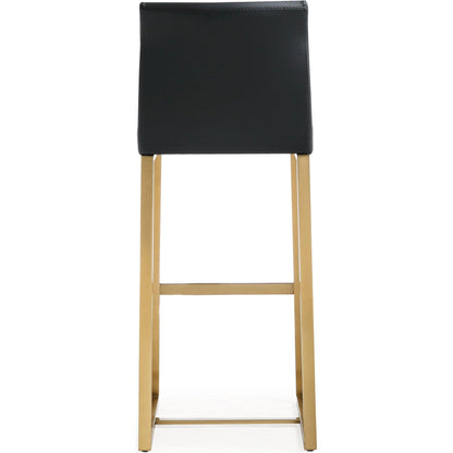 Denmark Gold Steel Barstool (Set of 2) by TOV Furniture. Made from stainless steel, eco leather in a modern style.