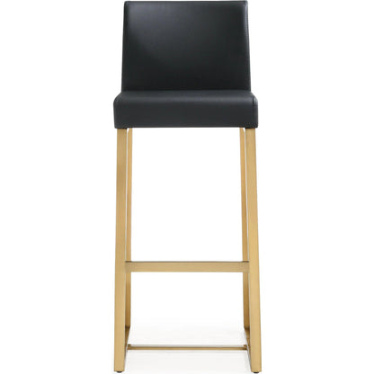 Denmark Gold Steel Barstool (Set of 2) by TOV Furniture. Made from stainless steel, eco leather in a modern style.