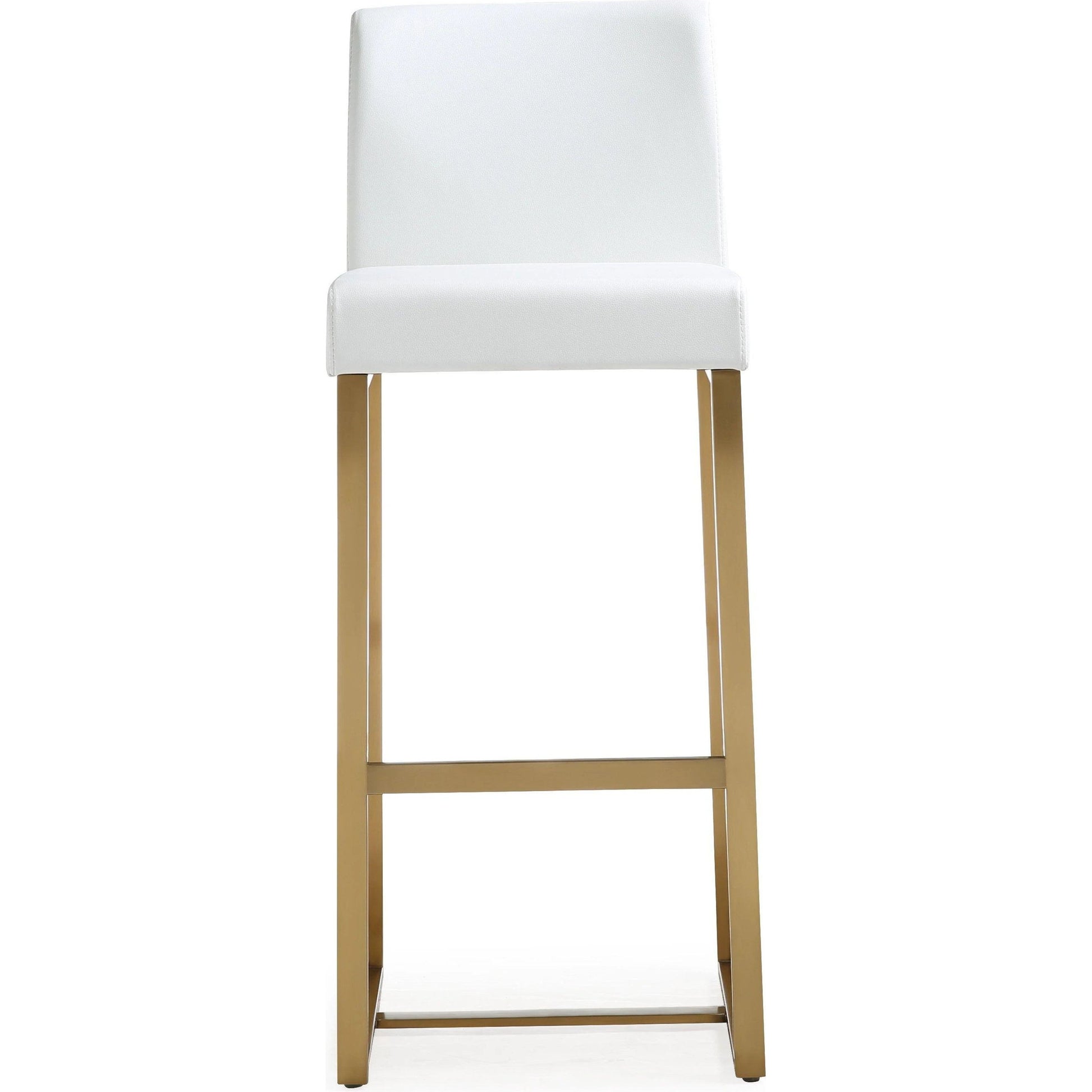 Denmark Gold Steel Barstool (Set of 2) by TOV Furniture. Made from stainless steel, eco leather in a modern style.