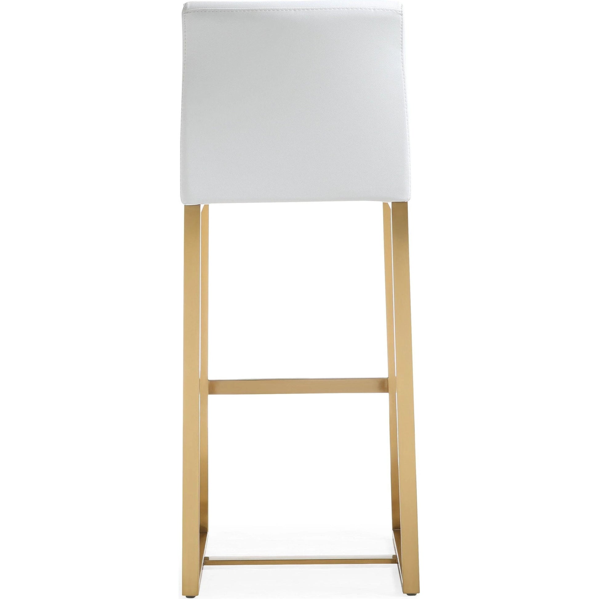 Denmark Gold Steel Barstool (Set of 2) by TOV Furniture. Made from stainless steel, eco leather in a modern style.