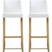 Denmark Gold Steel Barstool (Set of 2) by TOV Furniture. Made from stainless steel, eco leather in a modern style.
