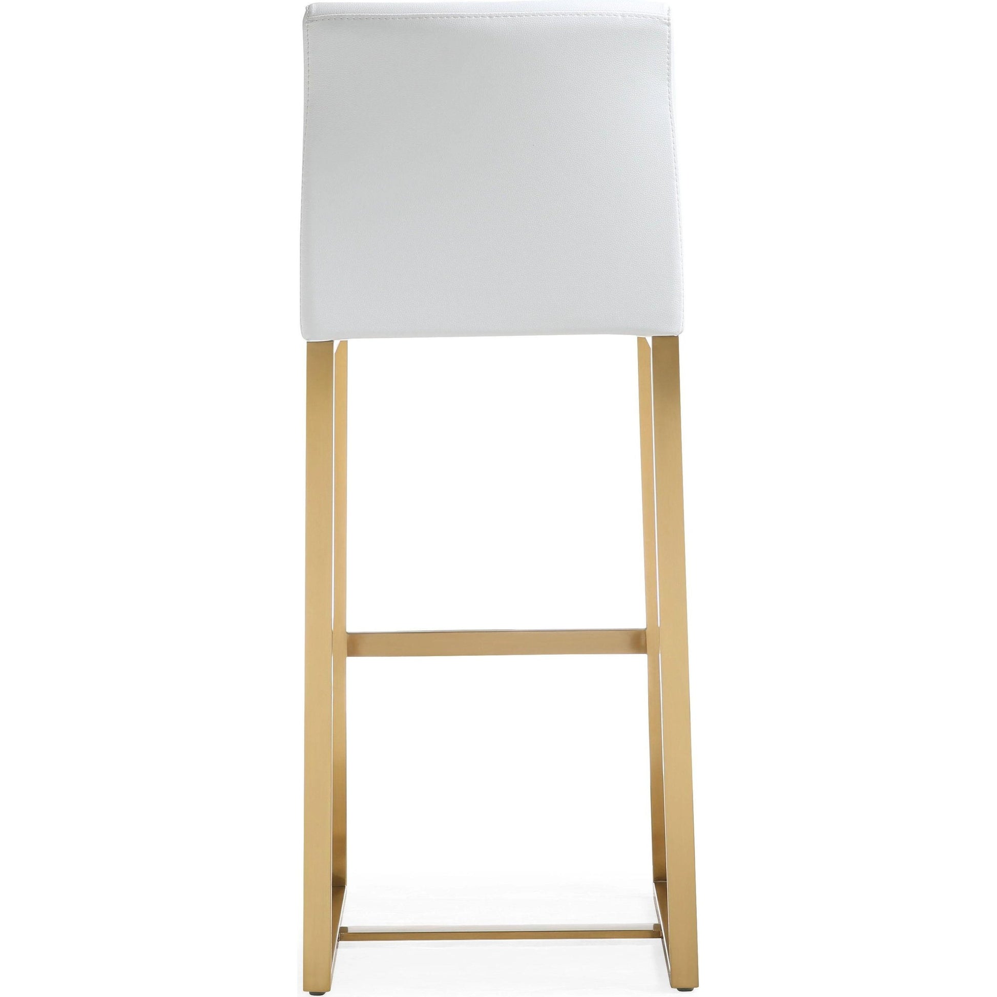 Denmark Gold Steel Barstool (Set of 2) by TOV Furniture. Made from stainless steel, eco leather in a modern style.