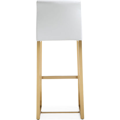 Denmark Gold Steel Barstool (Set of 2) by TOV Furniture. Made from stainless steel, eco leather in a modern style.