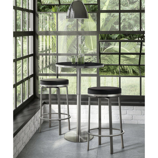 Pratt Steel Counter Stool (Set of 2) by TOV Furniture. Made from stainless steel in a modern style.