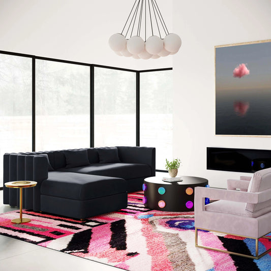 Callie Velvet Sectional by TOV Furniture. Made from velvet, pine, plywood in a modern style.
