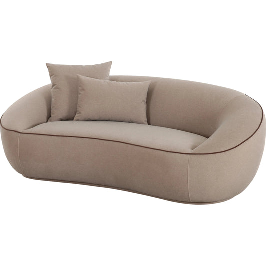 Jenny Loveseat by TOV Furniture in taupe. Made from faux mohair, plywood in a unique style.