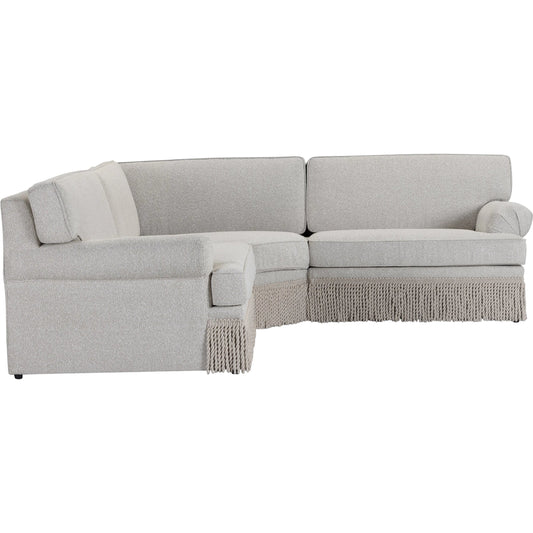 Yvette 3-Piece Performance L-Sectional by TOV Furniture in warm grey. Made from boucle, plywood in a unique style.