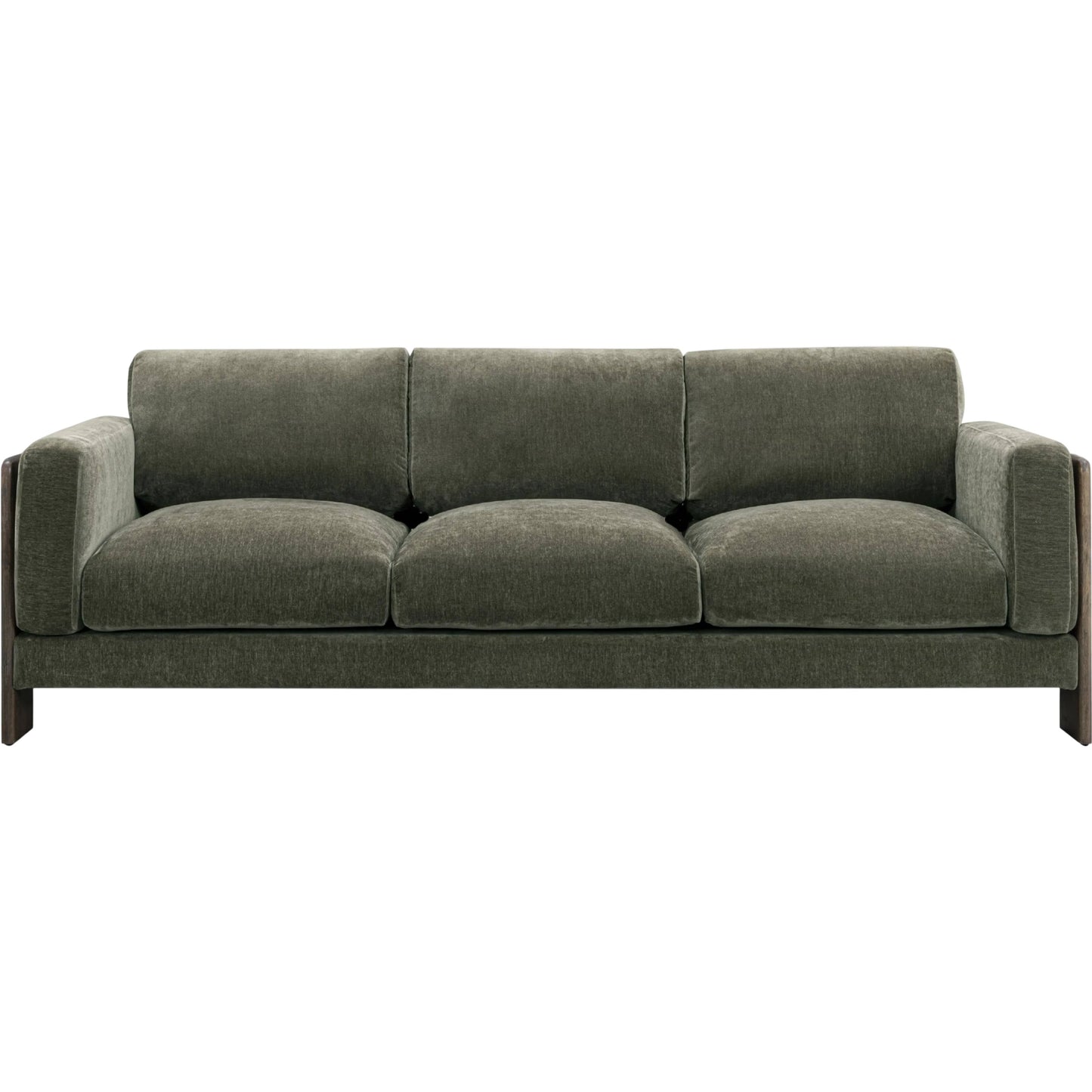 001 SI-2532649 | Primary Silo | Elyn Upcycled Contract-Grade Chenille Sofa by TOV Furniture in olive green. Made from fabric, plywood, rubberwood in a unique style.