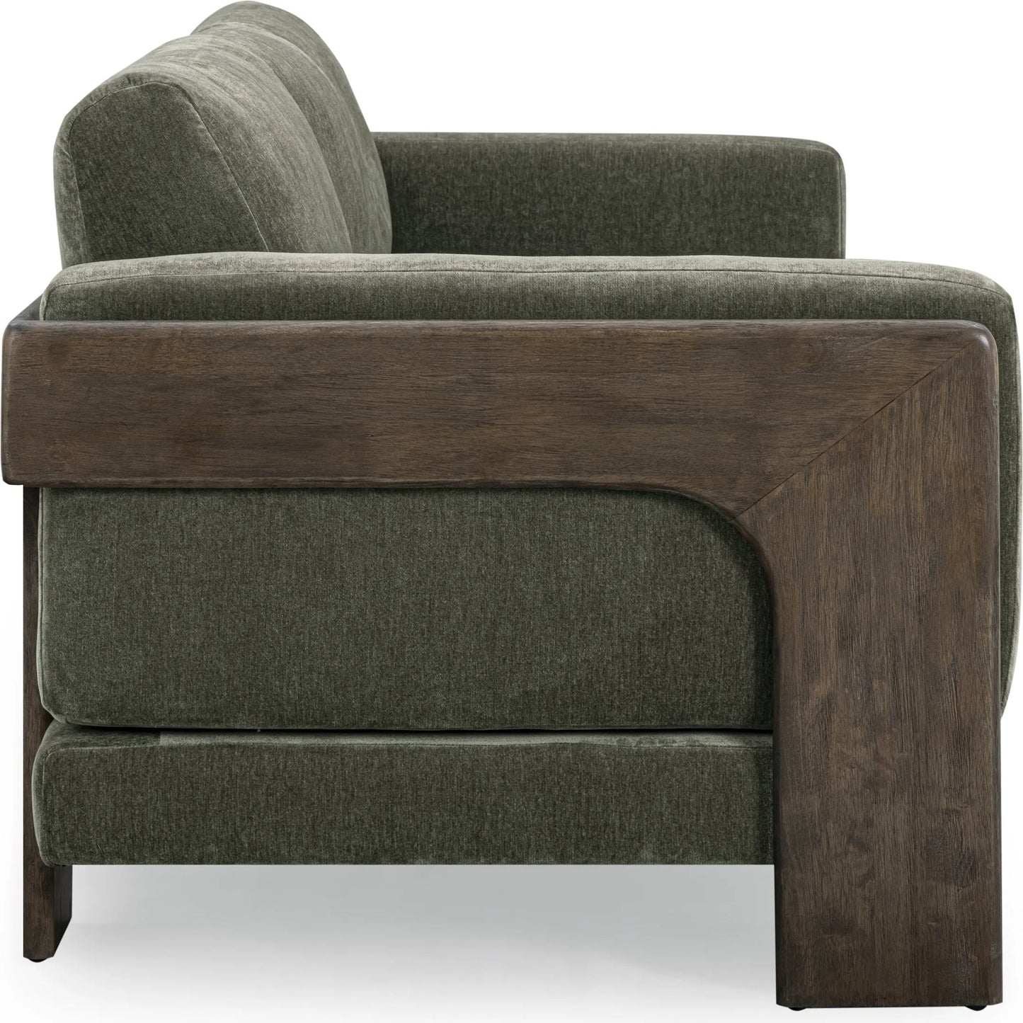 002 SI-2532649 | Additional Silo | Elyn Upcycled Contract-Grade Chenille Sofa by TOV Furniture in olive green. Made from fabric, plywood, rubberwood in a unique style.