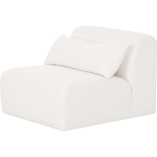 Tarra Performance Modular Armless Chair by TOV Furniture in cream. Made from chenille, plywood in a unique style.