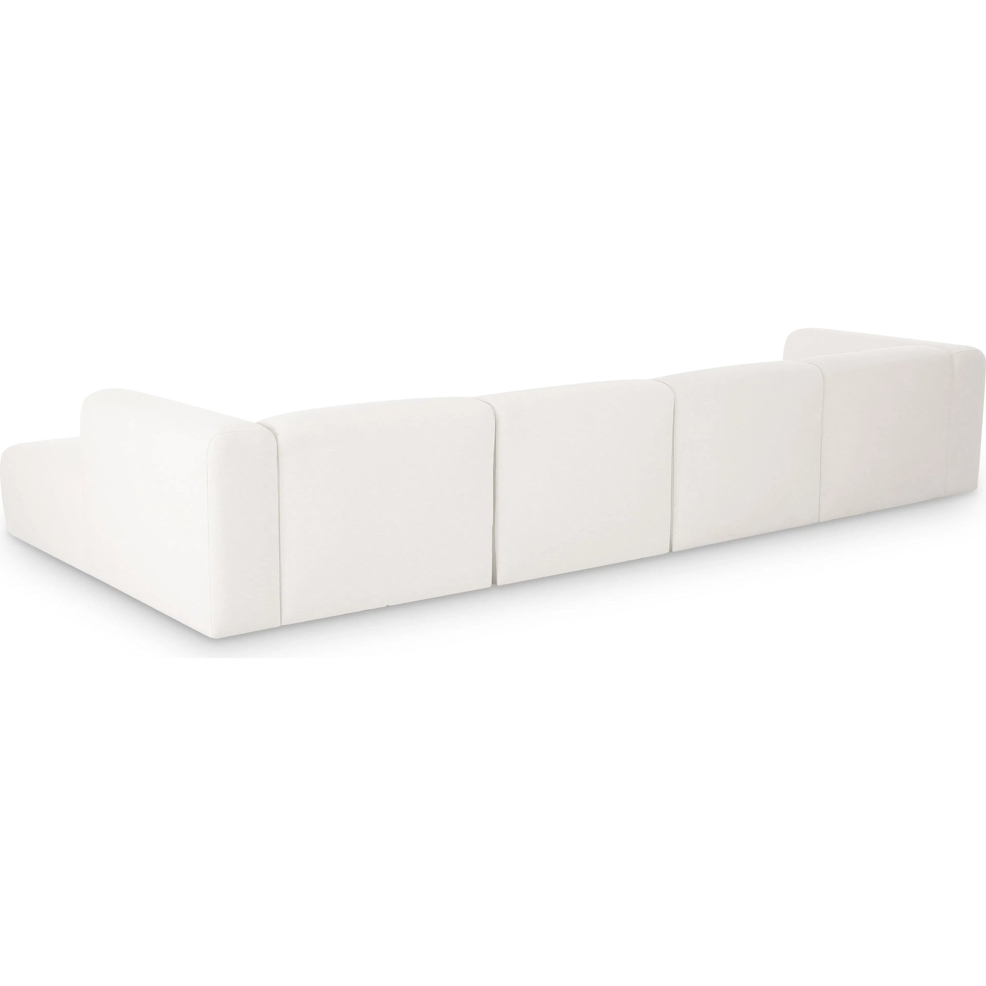 Tarra 4-Piece Performance Modular U-Sectional by TOV Furniture in cream. Made from chenille, plywood in a unique style.