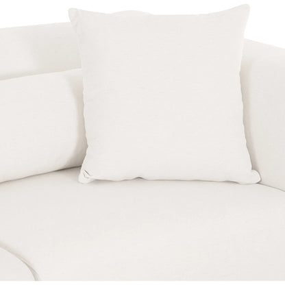 Tarra 4-Piece Performance Modular U-Sectional by TOV Furniture in cream. Made from chenille, plywood in a unique style.