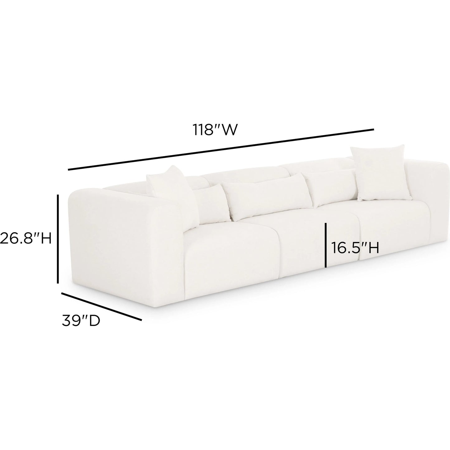 002 SI-2532713 | Additional Silo | Tarra Performance Modular Sofa by TOV Furniture in cream. Made from chenille, plywood in a unique style.