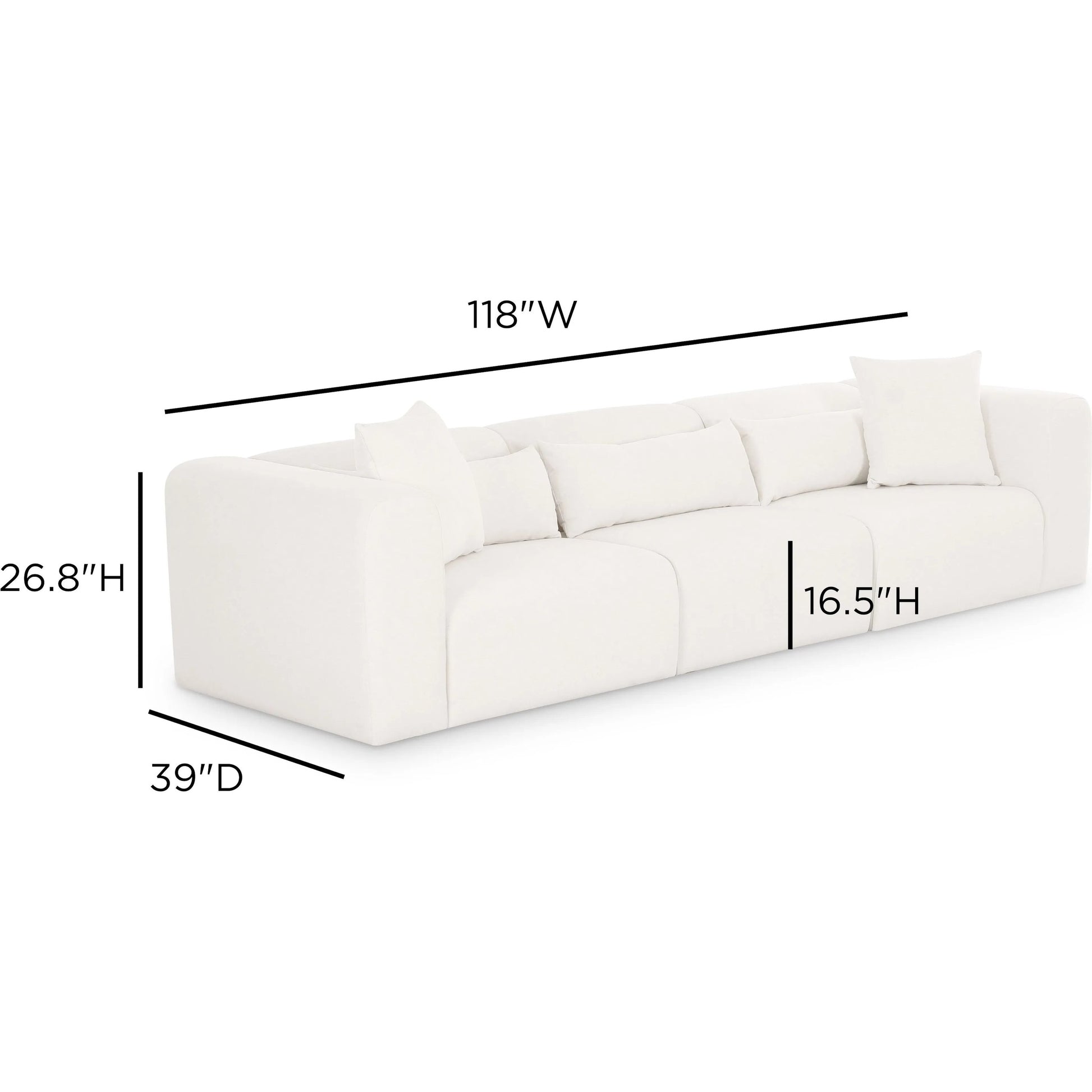 Tarra Performance Modular Sofa by TOV Furniture in cream. Made from chenille, plywood in a unique style.