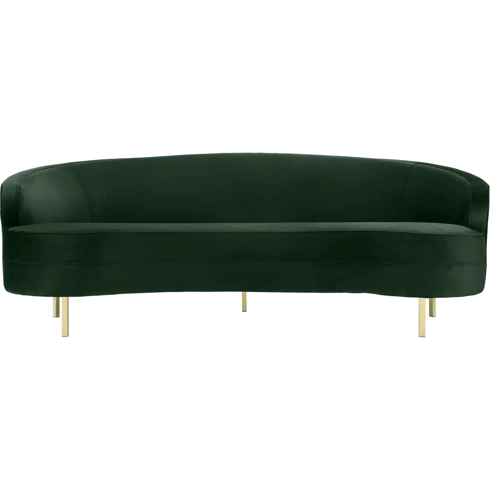 Baila Sofa by TOV Furniture in navy. Made from velvet, wood, stainless steel in a modern style.