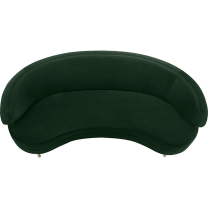 Baila Sofa by TOV Furniture in navy. Made from velvet, wood, stainless steel in a modern style.