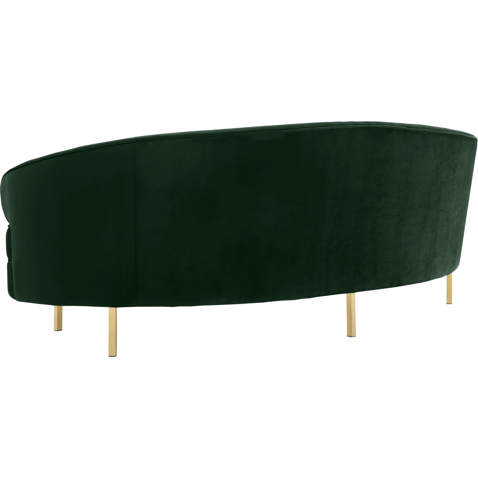 Baila Sofa by TOV Furniture in navy. Made from velvet, wood, stainless steel in a modern style.