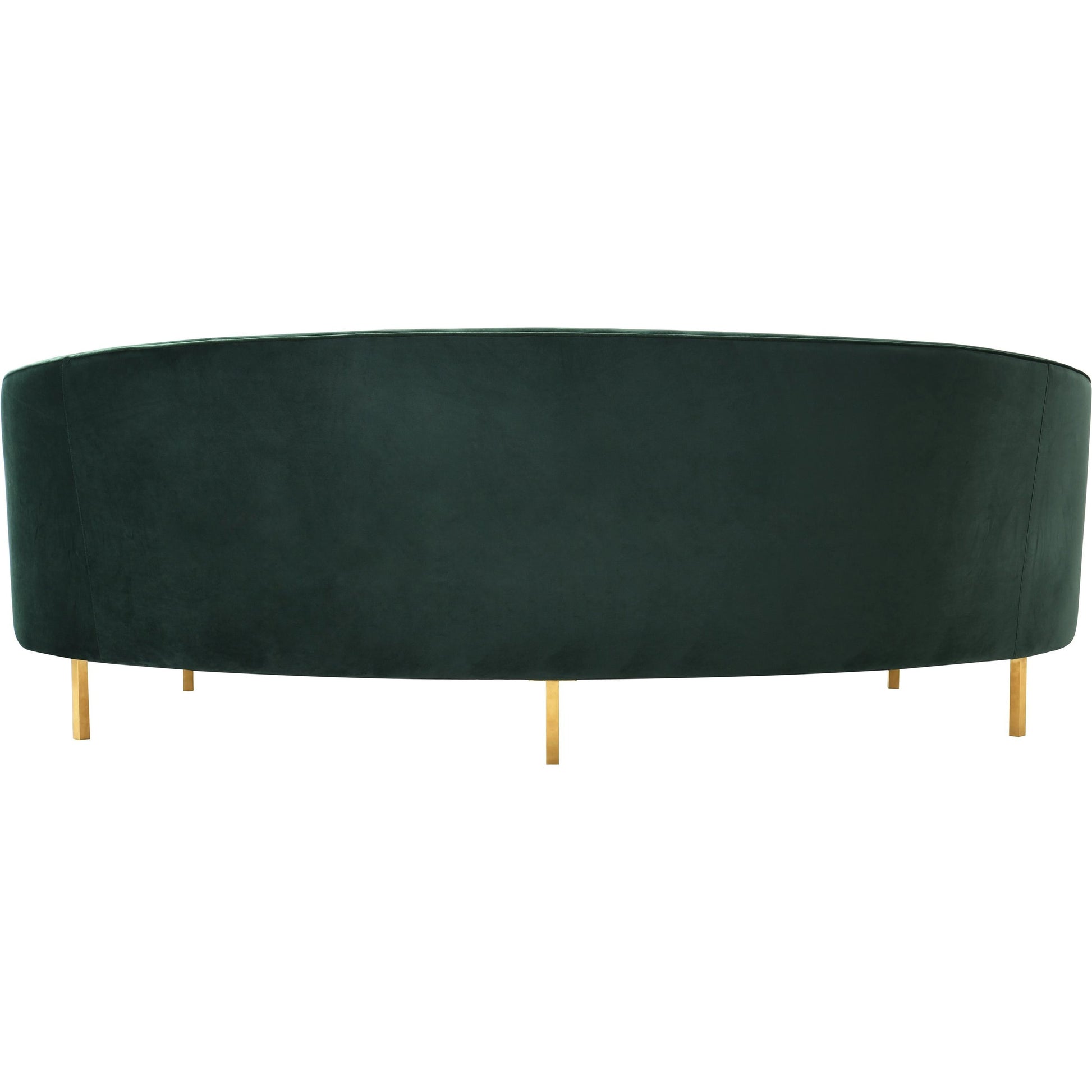 Baila Sofa by TOV Furniture in navy. Made from velvet, wood, stainless steel in a modern style.