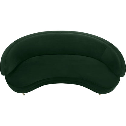 Baila Sofa by TOV Furniture in navy. Made from velvet, wood, stainless steel in a modern style.