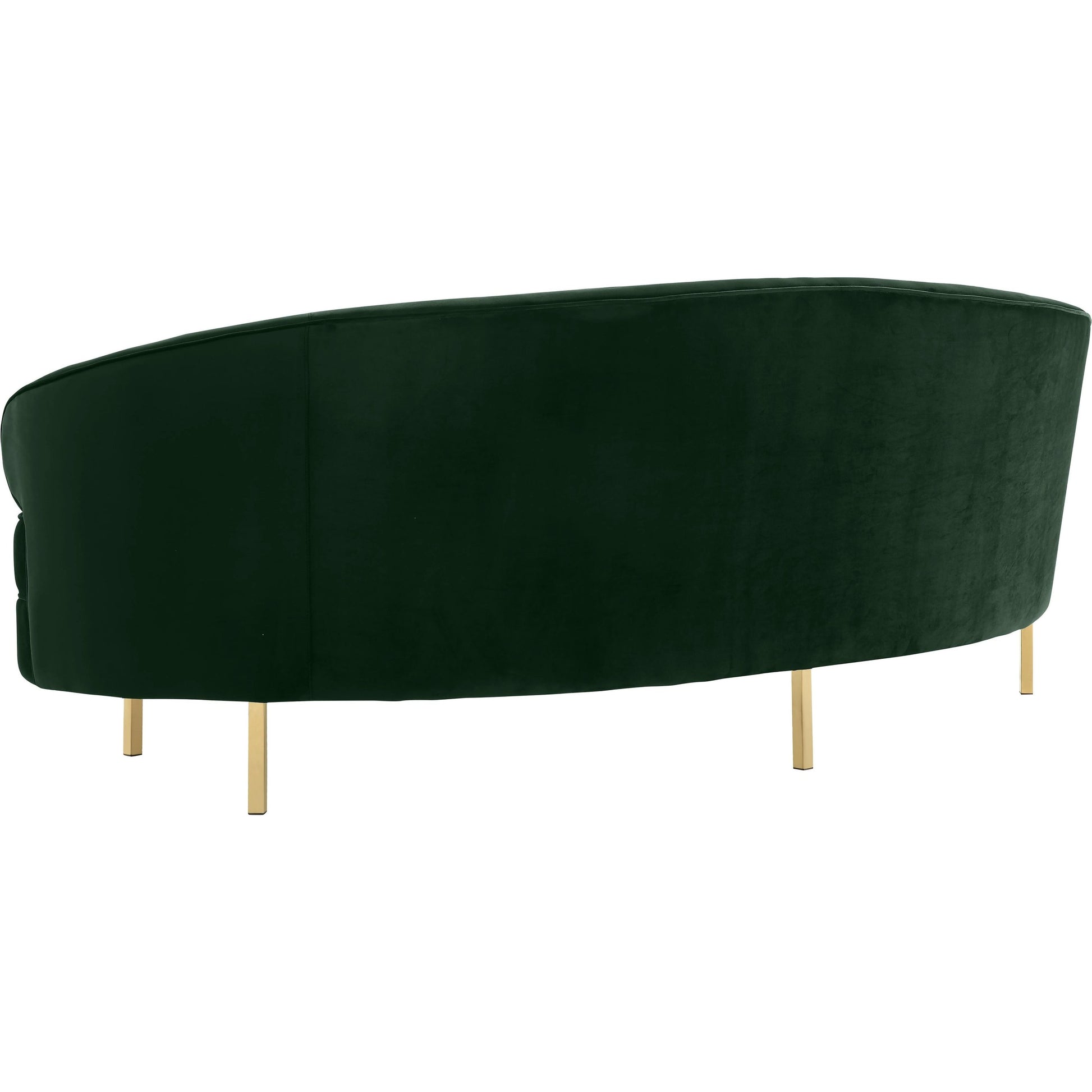 Baila Sofa by TOV Furniture in navy. Made from velvet, wood, stainless steel in a modern style.
