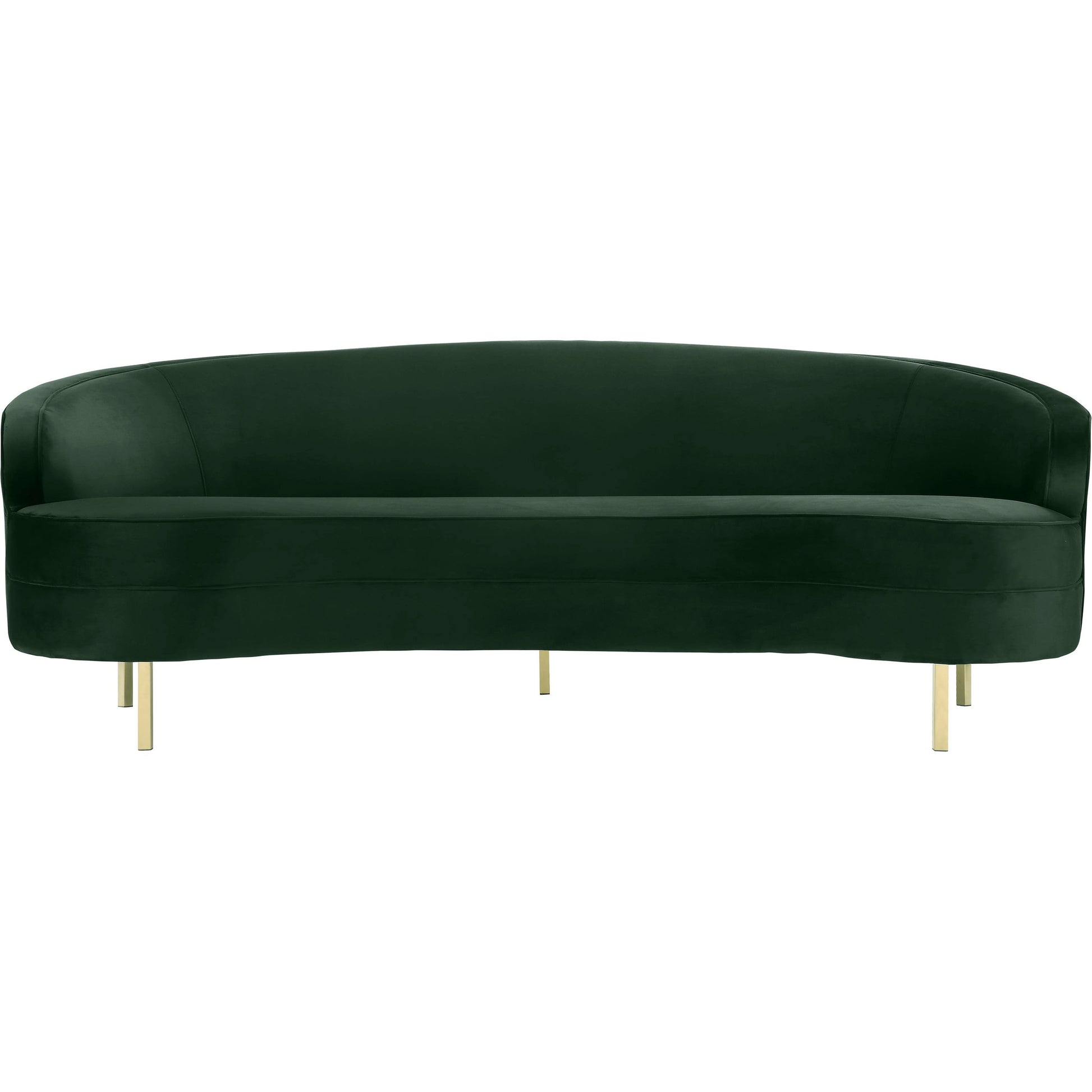 Baila Sofa by TOV Furniture in navy. Made from velvet, wood, stainless steel in a modern style.