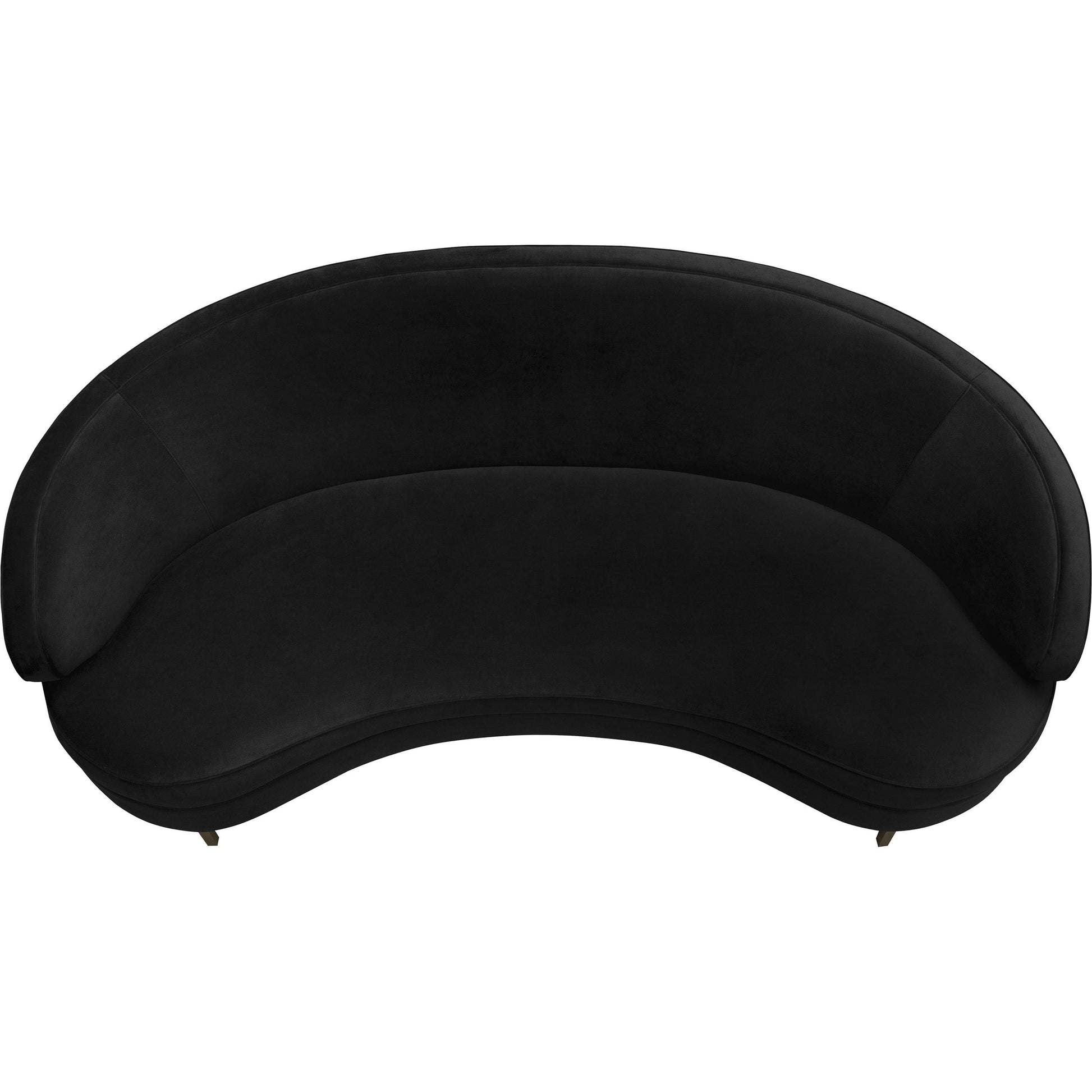 Baila Sofa by TOV Furniture in navy. Made from velvet, wood, stainless steel in a modern style.