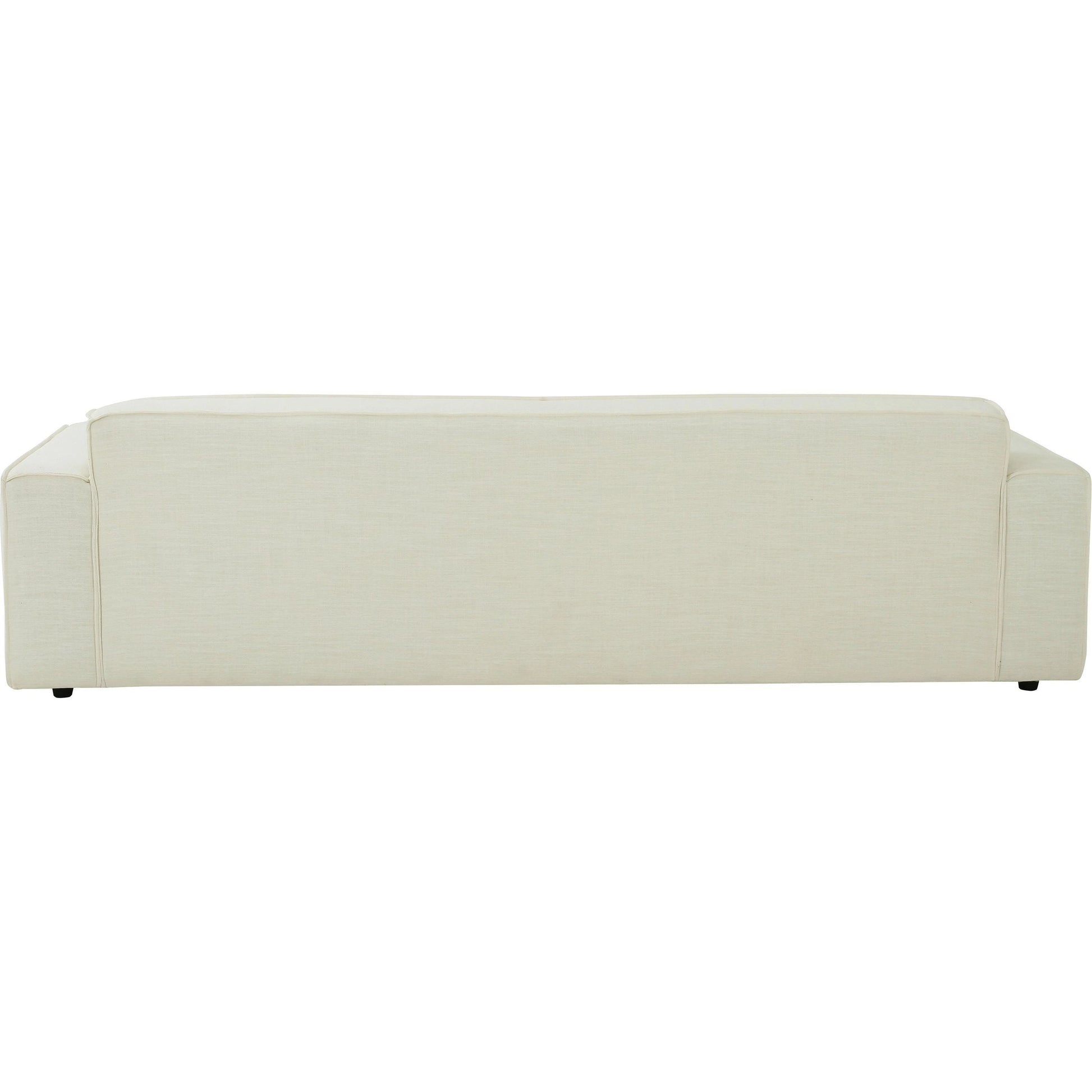 Olafur Linen Sofa by TOV Furniture in cream. Made from linen in a modern style.